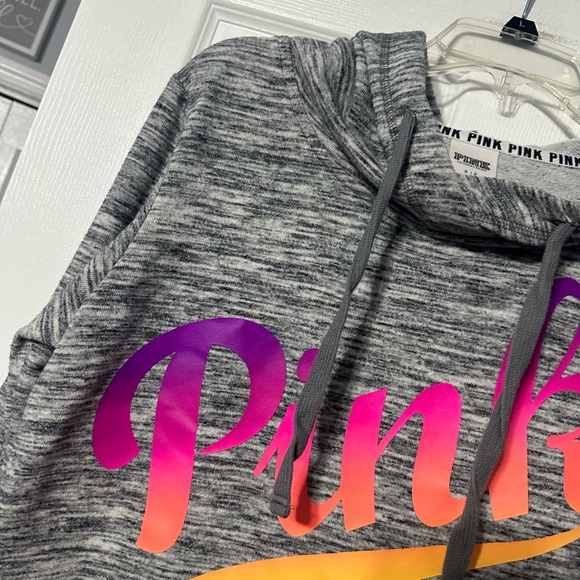 PINK Victoria's Secret Hoodie Sweatshirt with Colorful Graphic Logo - Picture 5 of 15